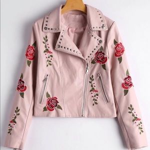 Pink faux leather jacket